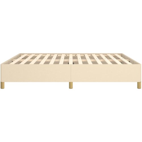  Okvir za krevet s oprugom krem 160x200 cm od tkanine Slike