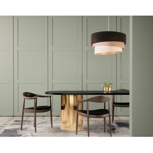  Duolla - Luster na sajli DEVON 1xE27/40W/230V, prečnik 45 cm, crna/bež Slike