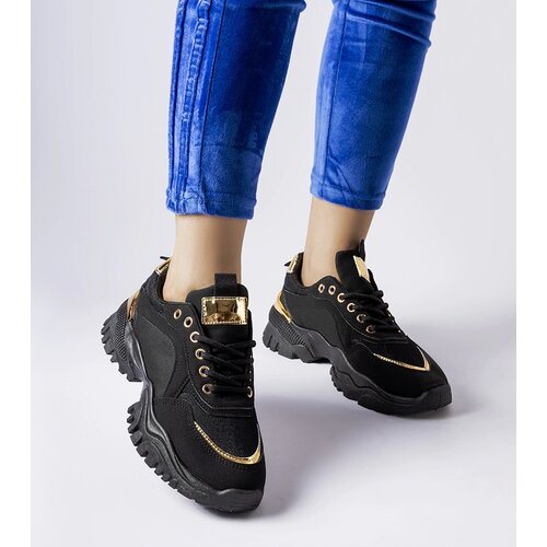 Gemre Black sneakers with gold accent Lodgeville Slike