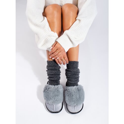 SHELOVET Women's gray comfortable slippers Slike