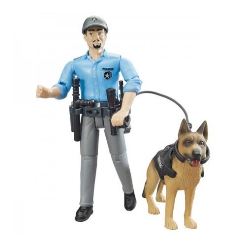Bruder Igračka figura policajca sa psom Plava Cene