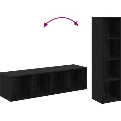 VidaXL Komplet TV omaric 4 pcs Črna 37 x 37 x 142.5 cm Konstruiran les Slike