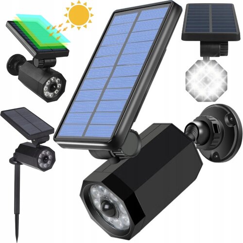  Solarna LED lažna kamera in svetilka s senzorjem gibanja in mraka Slike