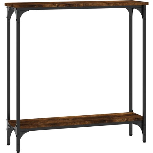 Maison Chic konzolna miza - miza ob steni dimljen hrast 75x22,5x75 cm inženirski les, (21786236) Slike