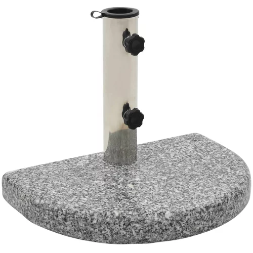 vidaXL Podstavek za senčnik granit 10 kg zaobljen sive barve, (20965722)