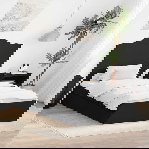 VidaXL Krevetna konstrukcija Crna 75 x 190 cm Konstruirano drvo Slike