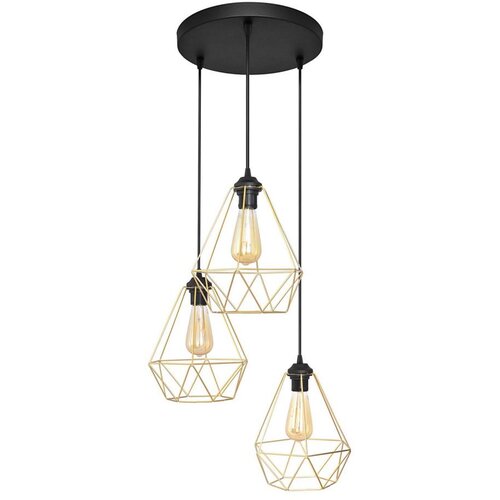  Luster na sajli KARO 3xE27/15W/230V zlatna/crna Cene