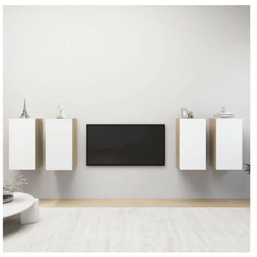  TV omarice 4 kosi bele in sonoma hrast 30,5x30x60 cm iverna pl.