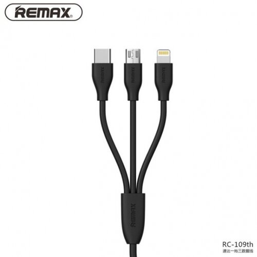 Remax podatkovni kabel 3 v 1 - lightning, micro usb, type c - črn Cene