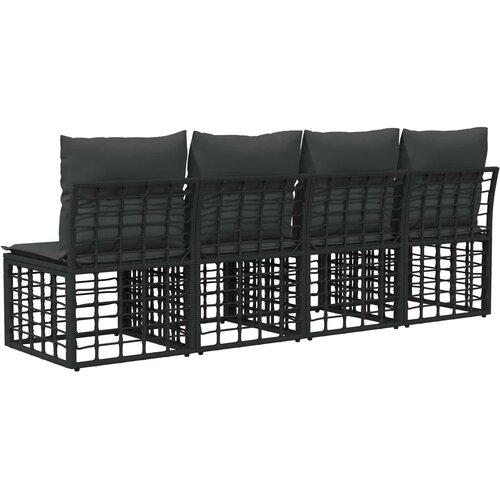  4-sjedalna vrtna soferica bez ruku 4 pcs 4-Broj sjedala Crna Slike