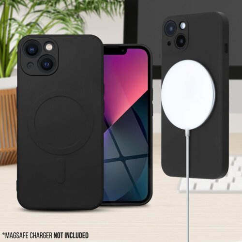 Onasi silikonski ovitek MagSafe za iPhone 13 Pro Max - mat črn Slike