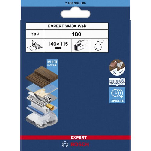 Bosch Brusna mreža Expert 2608902386, W480, G180, 10 komada Cene
