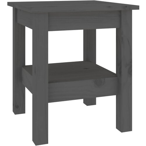 Maison Chic Klubska mizica - kavna mizica - Nizka mizica siva 35x35x40 cm trdna borovina, (21753085) Slike