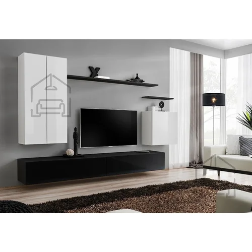 ASM Meble Dnevni TV regal Switch II 270 cm - bel/črn