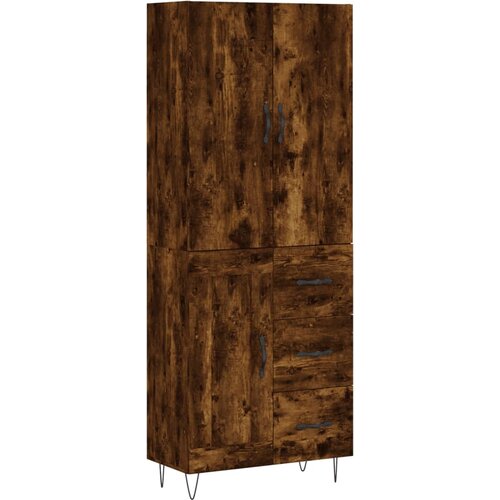 Maison Chic Visoka Komoda - Predalnik dimljen hrast 69,5x34x180 cm inženirski les, (21721018) Slike