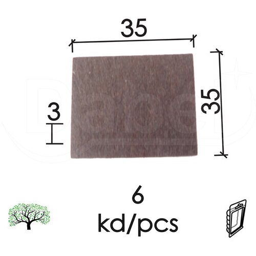 Dabel podloška filc samol. za nameštaj F01 braon 35X35X3 mm (6kom) DPZ (0218014) Slike