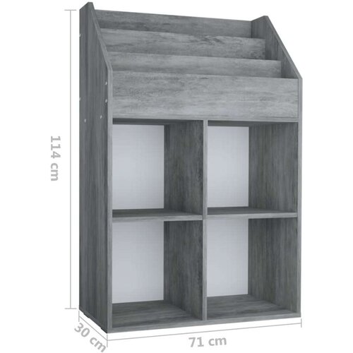 VidaXL stalak za dječje časopise boja betona 71x 30x114 cm od iverice Slike