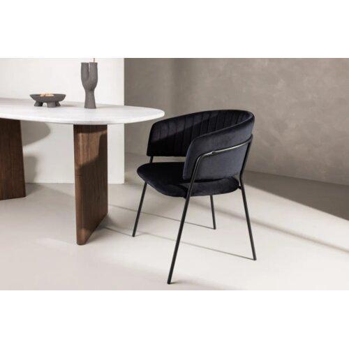 Venture Home Selma blagovaonska stolica s rukohvatima, crna, set od 2 Slike