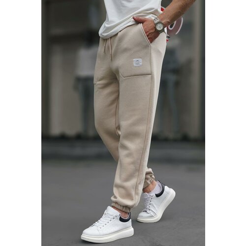 Madmext Beige Pocket Detailed Men's Basic Sweatpants 6522 Cene