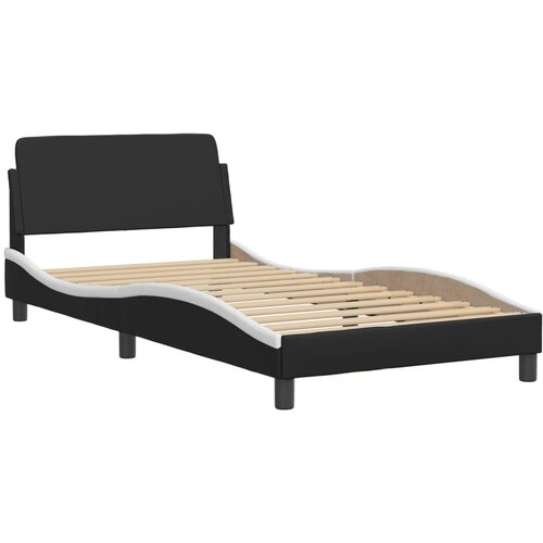 VidaXL Posteljni okvir z vzglavjem črn in bel 100x200 cm umetno usnje, (21082657) Slike
