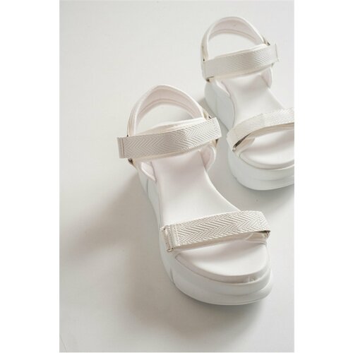 LuviShoes Women's White Sandals 4760 Slike