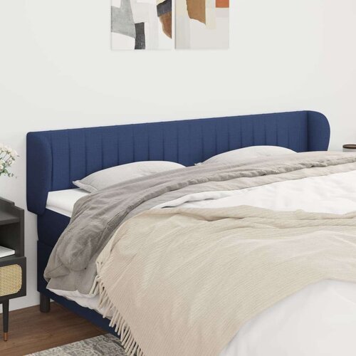  Vzglavje z u&amp;scaron;esi modro 183x23x78/88 cm blago Slike