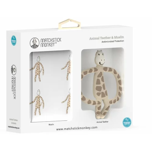 Matchstick monkey Animal Teether & Muslin Giraffe darilni set (za otroke)