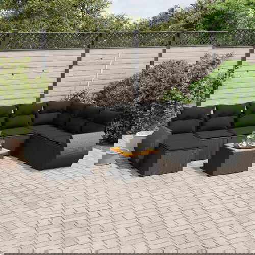vidaXL 9-dijelni set vrtnih sofa s jastucima crni od poliratana Cijene