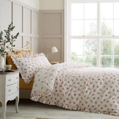 Catherine Lansfield Bela enojna posteljnina 135x200 cm Frill Ditsy Floral – Cene