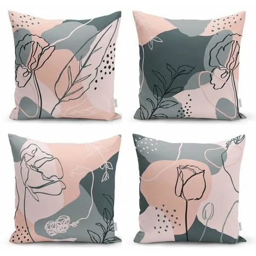 Minimalist Cushion Covers Komplet 4 dekorativnih prevlek za vzglavnik Draw Art, 45 x 45 cm