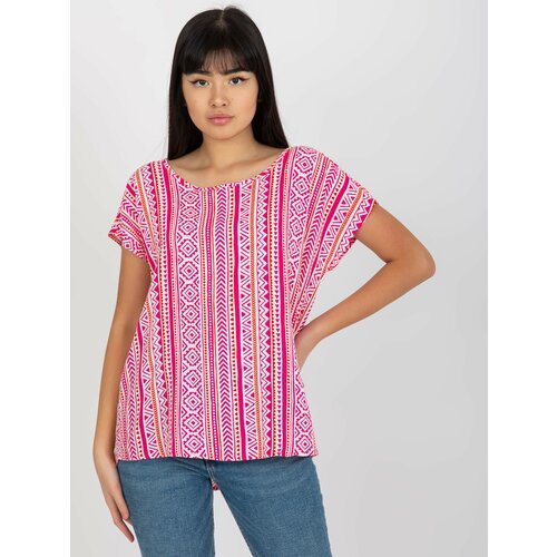 Fashion Hunters Women's Blouse with Short Sleeves Sublevel - multicolored Slike