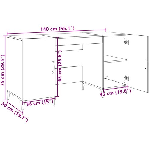  Stol s pohranom Staro drvo 140 x 50 x 75 cm Konstruirano drvo Slike