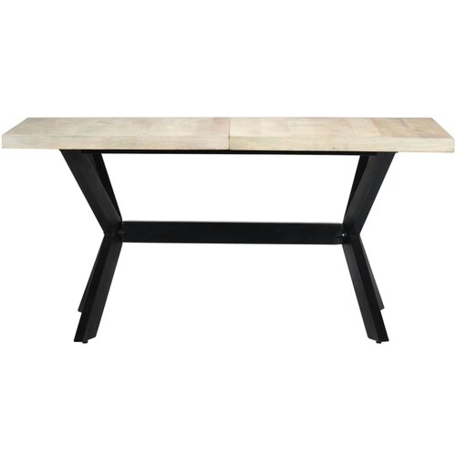 Maison Chic Jedilna miza - Kuhinjska miza - Jedilni stol bela 160x80x75 cm trden mangov les, (21715110) Slike