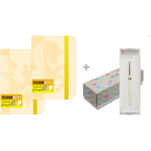  Set Olovka Penac Multi Mf0107Wh-Gc8 i Notes Fashion Pastel A6 Slike