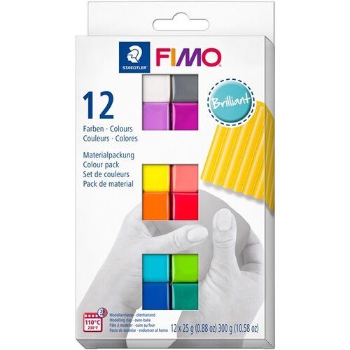 FIMO Soft Polymer Clay Set, Brilliant Colours 12x25g Slike