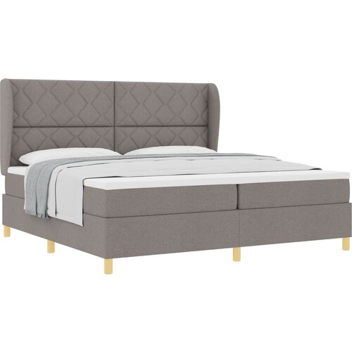 VidaXL Box Spring postelja z vzmetnico Taupe 200x200 cm Tkanina, (22051765) Slike