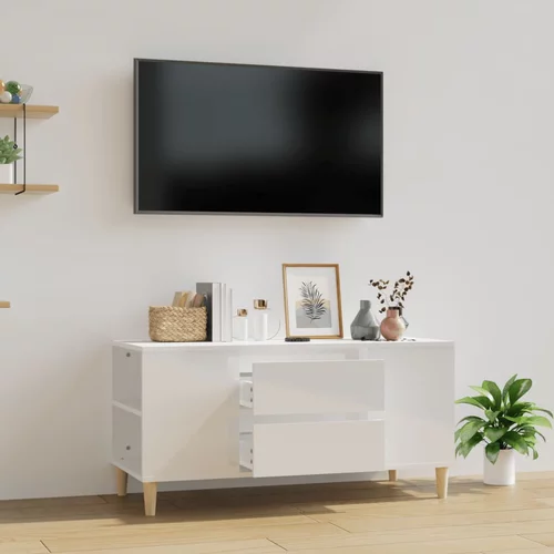 TV ormarić sjajni bijeli 102 x 44,5 x 50 cm konstruirano drvo