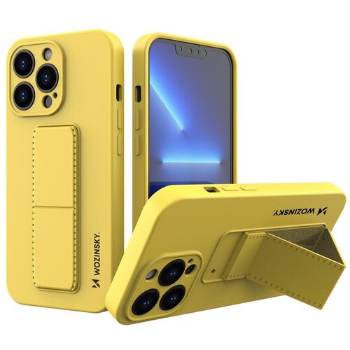 Wozinsky Silikonski ovitek s stojalom za iPhone 13 Pro Max Kickstand Case, rumen, (21521700) Cene