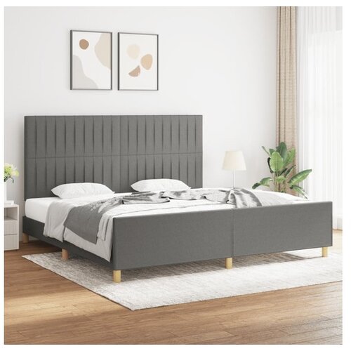  Okvir za krevet s uzglavljem tamnosivi 200 x 200 cm od tkanine Cijene