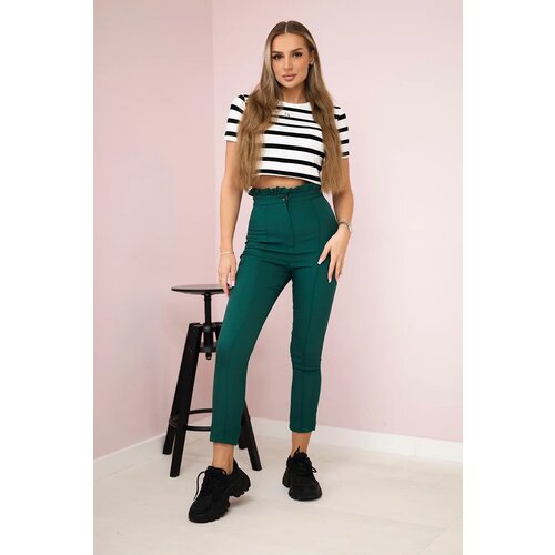 Kesi Creased trousers dark green Cijene