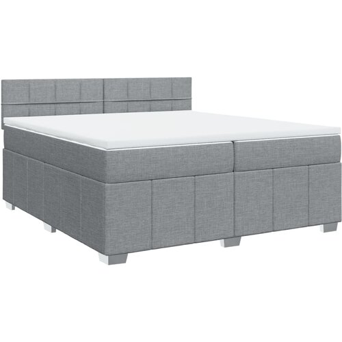 Maison Chic Box spring postelja - Vzmetna postelja z vzmetnico svetlo siva 200x200 cm blago SL18296, (21894248) Cene