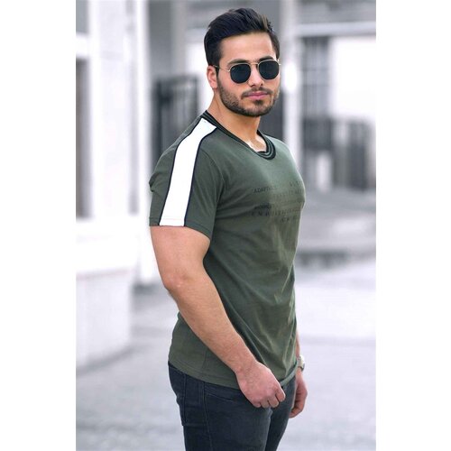 Madmext Men&amp;#039;s Printed Khaki T-Shirt 4530 Slike
