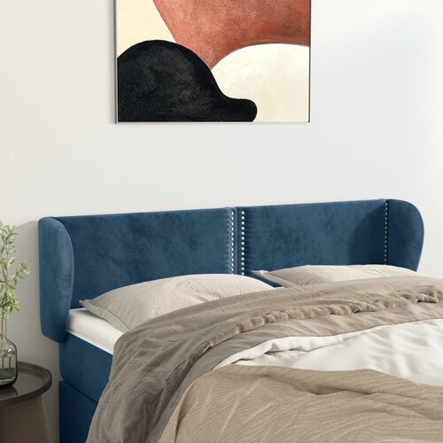vidaXL Uzglavlje s ušima tamnoplavo 147x23x78/88 cm baršunasto Cijene