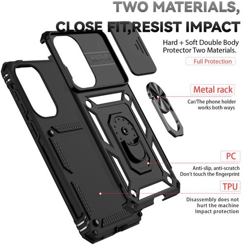 SUNSKY Hybrid Armor ovitek za Samsung A57, Črn Slike