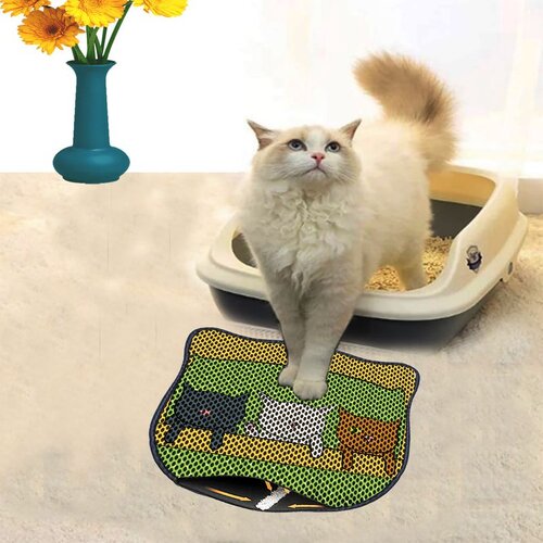 WALLXPERT Kdkafa0231 Multicolor Cat Litter Mat Cene