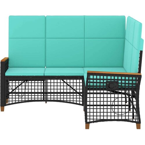  Vrtni set sofe za opu&amp;scaron;tanje Crna i Tirkizna 164 x 164 x 112 cm Slike