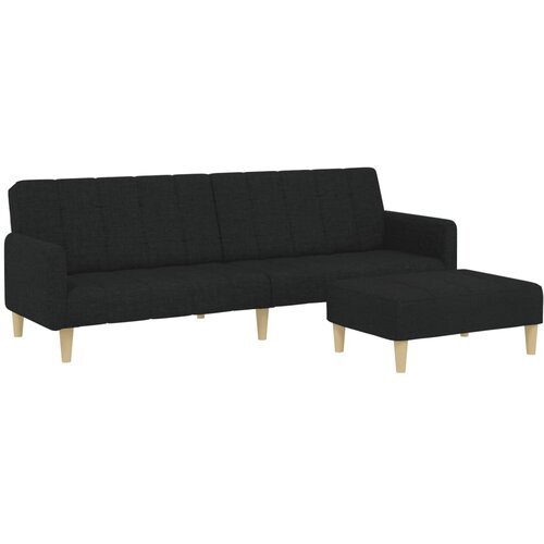 Maison Chic kavč - Sofa - Kanape dvosed z ležiščem in stolčkom za noge črno blago, (21727817) Cene