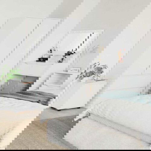 vidaXL Kopalniška omarica Visok sijaj bela 40,5 x 40 x 44 cm Cene