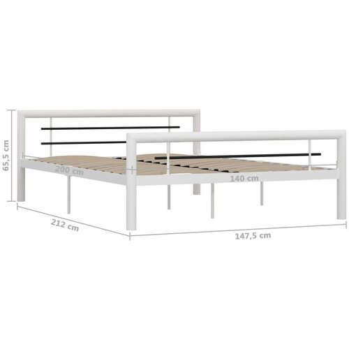 VidaXL Okvir za krevet bijelo-crni metalni 140 x 200 cm Slike
