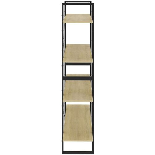 VidaXL Knjižna omara 4-nadstropna sonoma hrast 100x30x140cm iverna pl. Slike